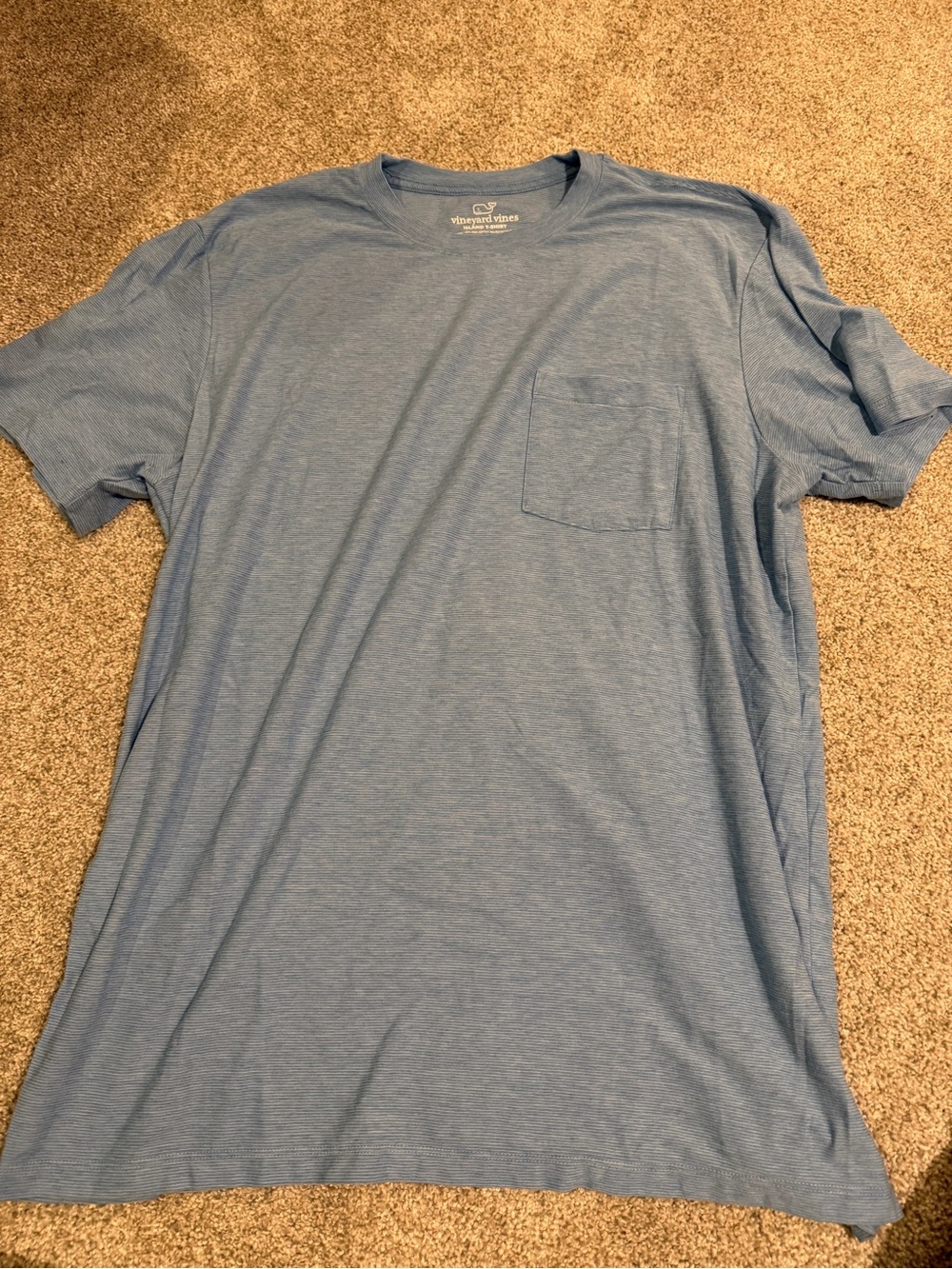Vineyard Vines Short Sleeve Pocket Tee in Heather Blue